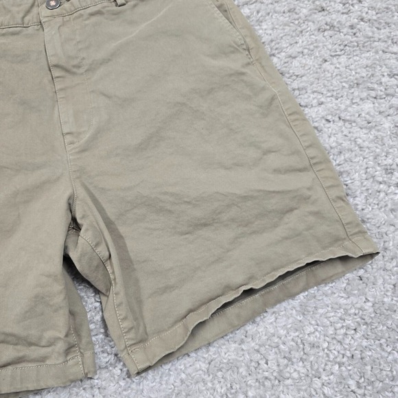 Flint and Tinder Shorts Mens 34 (Fits 32x6.5) Beige Chino Flat Front Office - Picture 2 of 13